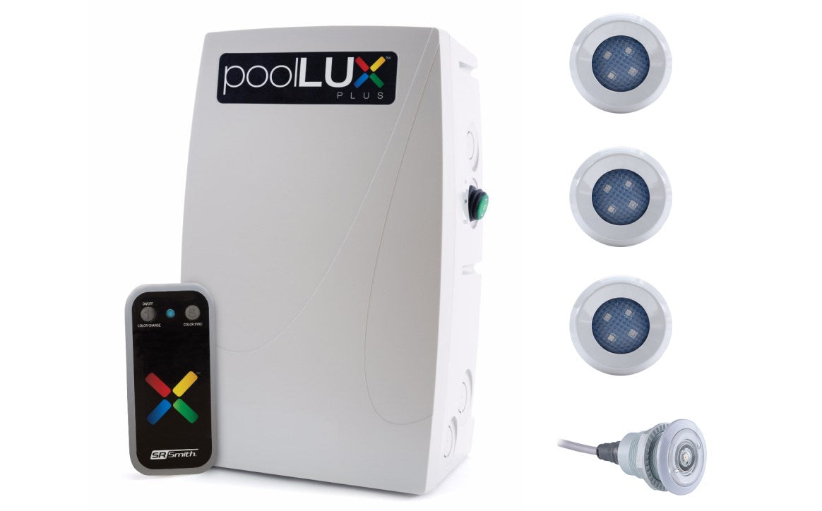 S.R. Smith poolLUX Plus 3TR-PLX-PL60 60W Transformer Kit with 3 Treo LED Lights and Remote Control