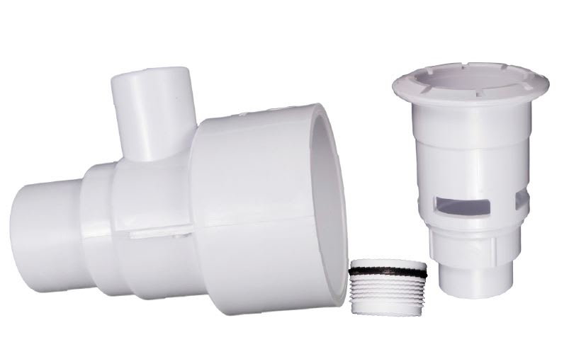 CMP Straight Body Assembly,Gunite, 4", 1.5" Spigot x 1" Spigot