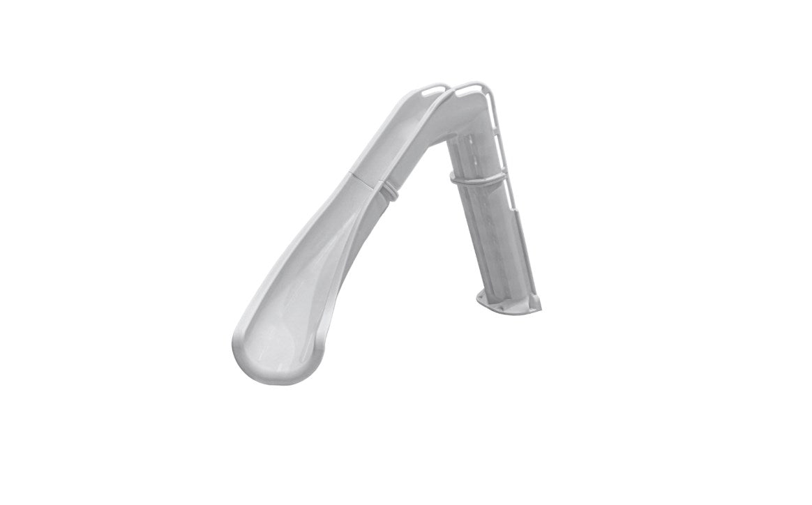 Global Pool Products Bad Axe GPPS-BAX7-SQ-L Silver Quartz X7 Left Turn Pool Slide