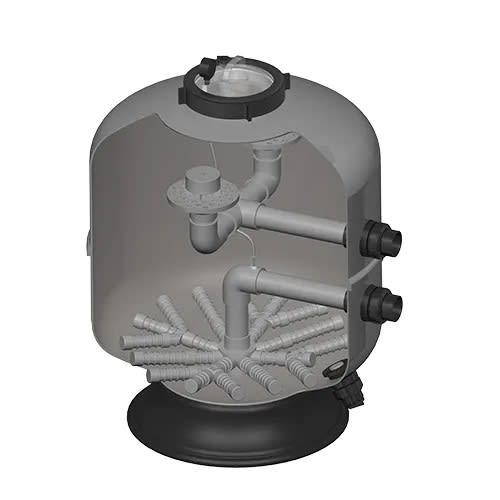 Hayward HCF Series 34" Laminated Sand Filter, 6.31 sq. ft, 750 lbs Sand, 72,000 gallons, 120 GPM, Commercial Pool | HCF234C