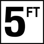 Inlays 5Ft Sm 5 W/Ft Depth Marker-Ceramic Black/White Smooth 6" Depth Marker 5 Ft Smooth Surface 6In X 6In Ceramic | C610050