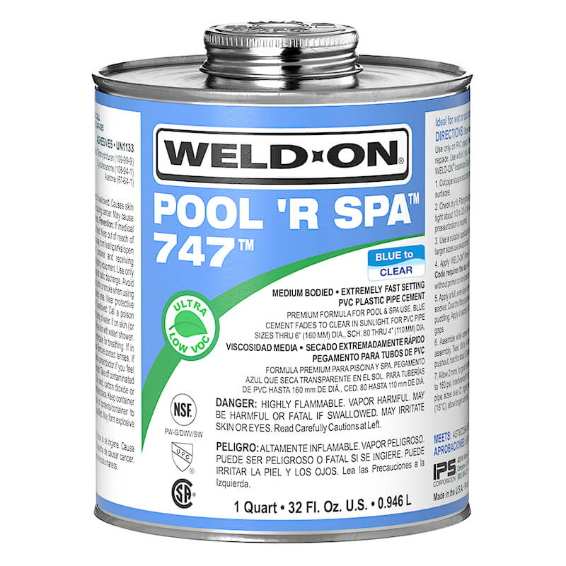 Pint IPS 747 Blu Pool/Spa Cement 10853 Glue Blue Pool R Spa Pint