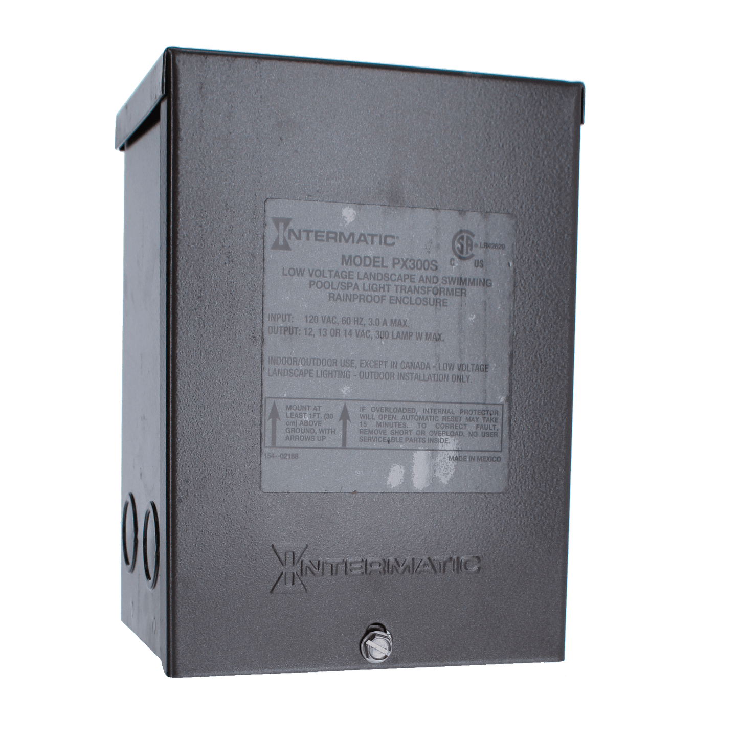 Intermatic 300W 120V Pool and SPA Safety Transformer, Stainless Steel Case | PX300S