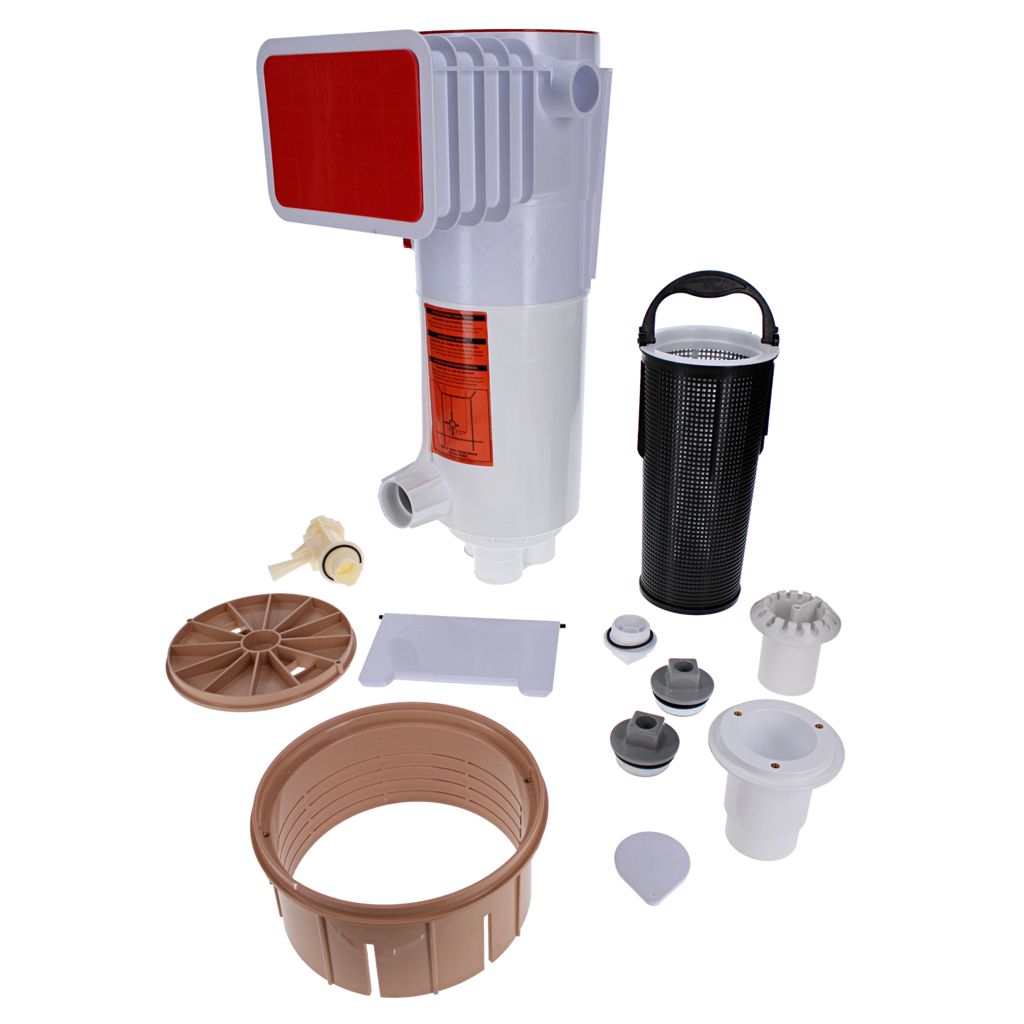 Paramount ParaskimV Venturi Skimmer with Deck Ring, Lid & Return Guard Assembly, White Throat, Beige, Concrete Pools | 004702100107