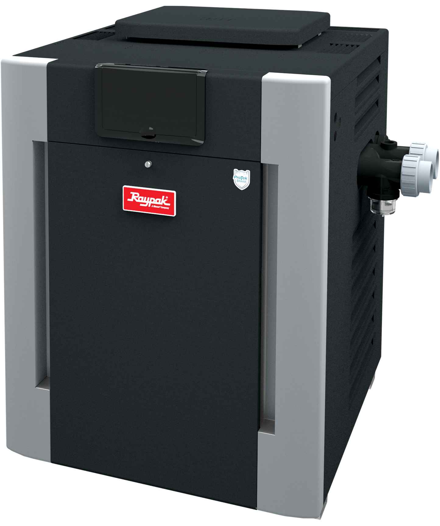 Raypak B-R406A-EN-X #52 Digital ASME Natural Gas Heater, 399K BTU, Cupro-Nickel Exchanger, 268 lbs, 2” Bronze Headers, ProTek Shield Module | 017410