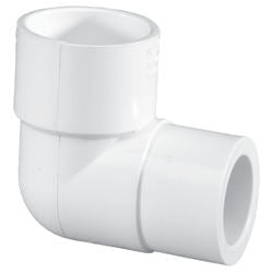 Reducing Elbow, 2 x 1-1/2" Slip White PVC Schedule 40 90 Degree