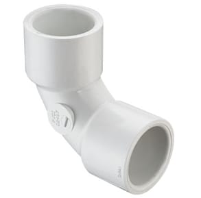 Sweep Elbow, 1-1/2" Socket White PVC Schedule 40 90 Degree Standard Short