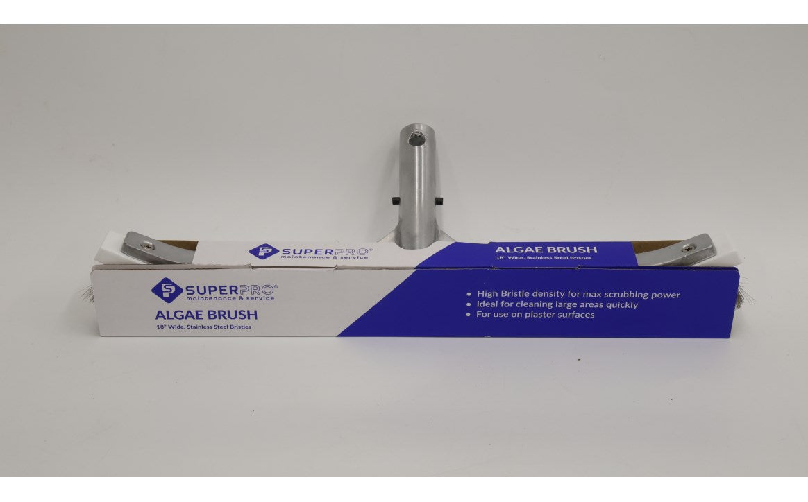 Super-Pro Algae Pro Brush Metal Back 18" Ss Bristle - SP2005