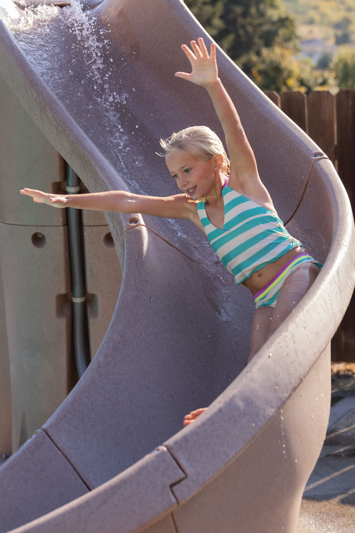 SR Smith TurboTwister Pool Slide, Right Turn, Sandstone | 688-209-58123