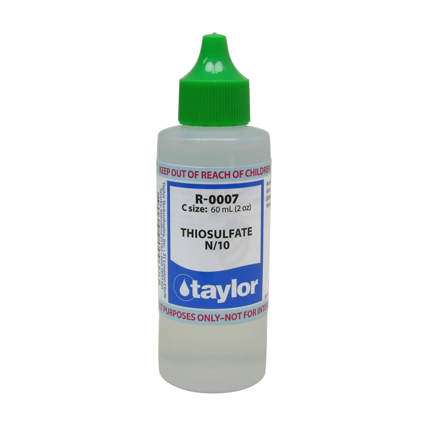 Taylor Thiosulfate N/10 Dropper Bottle, 2 oz, 12/Pack | R-0007-C-12
