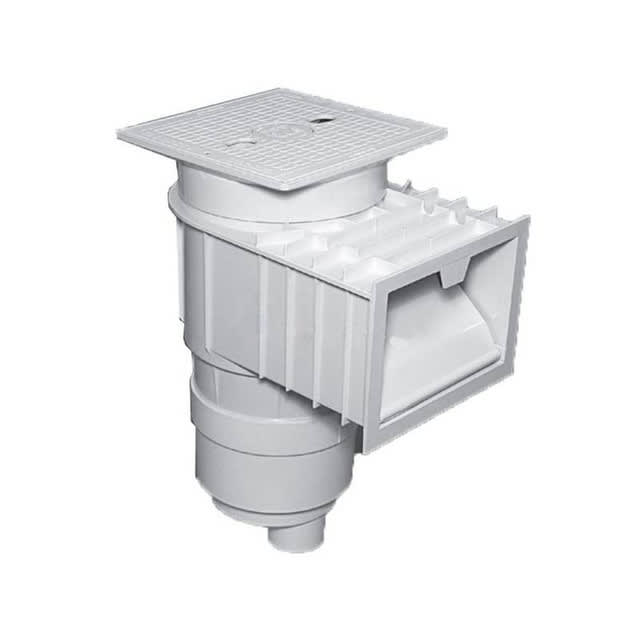 Waterway Renegade Gunite Skimmer, 2 Port, Square Lid, 2" Socket (2 1/2" Spigot), Gray |540-6417-S
