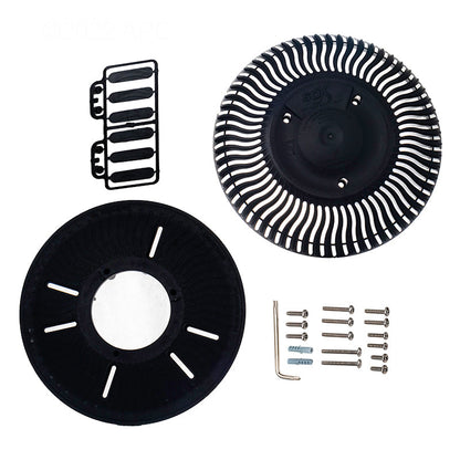 Hayward Paramount SDX2 Retro High Flow Safety Single Drain, Adaptable Back Plate, Round, Black, Concrete - 004192223103