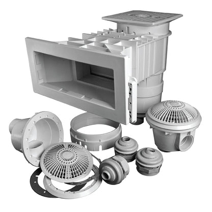 Waterway Renegade 545-8500 2-1/2" Spg x 2" S White Wide Mouth Vinyl Liner Skimmer Builder's Pack