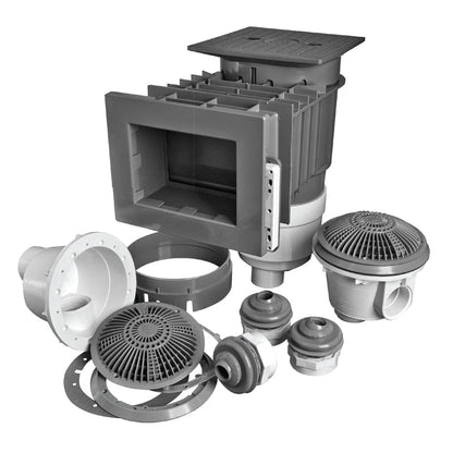 Waterway Renegade 545-8507 2 1/2" Spg x 2" S Gray Wide Mouth Vinyl Liner Skimmer Builder's Pack