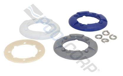 Pentair 620054 GloBrite® Vinyl Replacement Face Plate Kit, Includes Gasket, Screws, Face Plate in White, Blue & Gray)