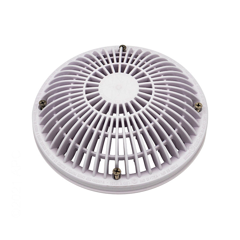 AquaStar 8" Round MoFlow Suction Outlet Cover and Mud Frame, White - 8MF101