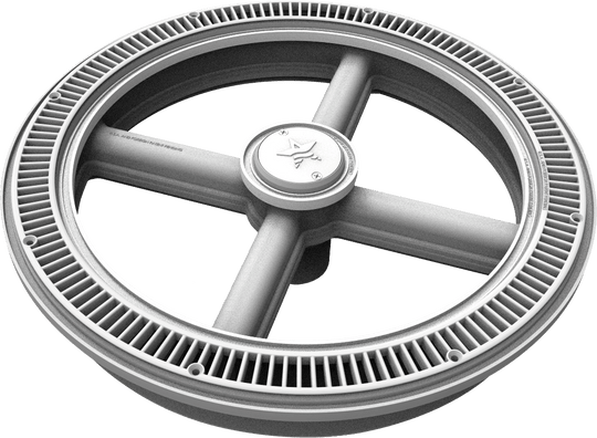 AquaStar 20" Full Circle® Suction Outlet Cover and One-Port Manufactured Sump, Dark Gray | AQSFC105