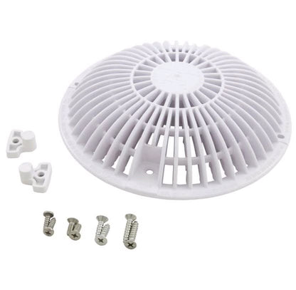 AquaStar 8" Round Retrofit MoFlow Suction Outlet Cover with Screw and Bushing Kit, White | R8MF101