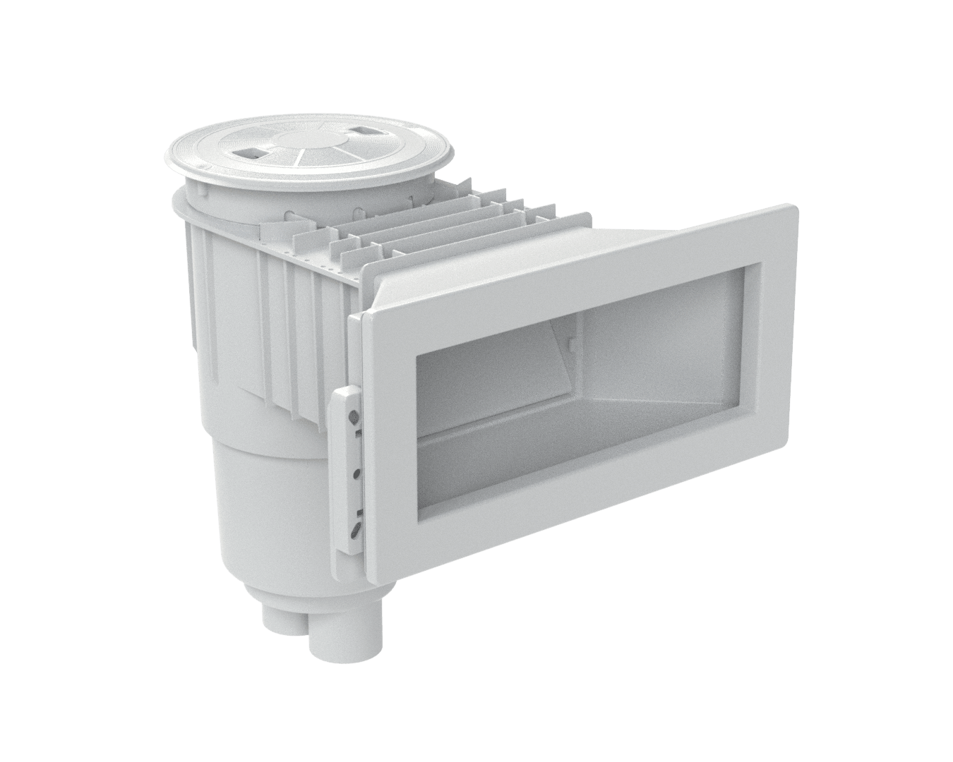 AquaStar Flow Star Wide Mouth Skimmer and Float Assembly, Basket with Square Lid and Collar for Vinyl/Fiberglass, Dark Gray | SKR3610564105