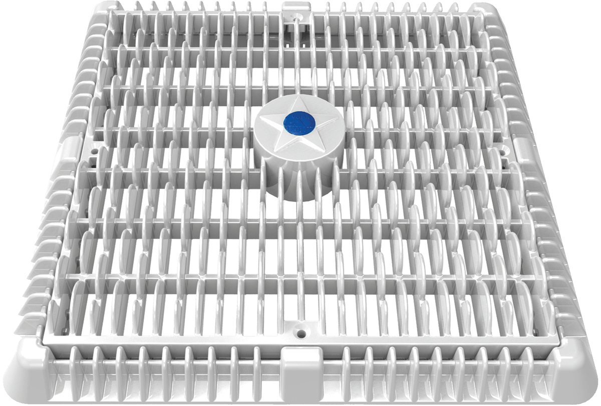 AquaStar 12" Square Wave Anti-Entrapment Suction Outlet Cover, Vented Riser Ring and Mud Frame, White | WAV12WR101
