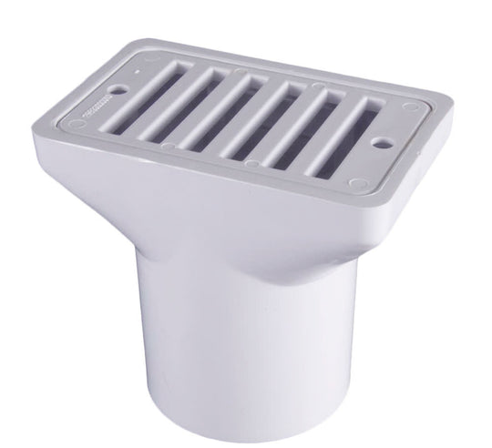 CMP Gutter Deck Drain White Fip X Soc , 2" X 2" | 25533-000-000