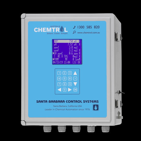 ChemTrol PC3000 Programmable ORP & pH Controller, Includes Temperature Readout with Programmable Heater Control, Flow Cell with Flow Switch, Data Logging and Data Printout, Monitors and Adjusts Free Available Chlorine, 110/230V | PC3000
