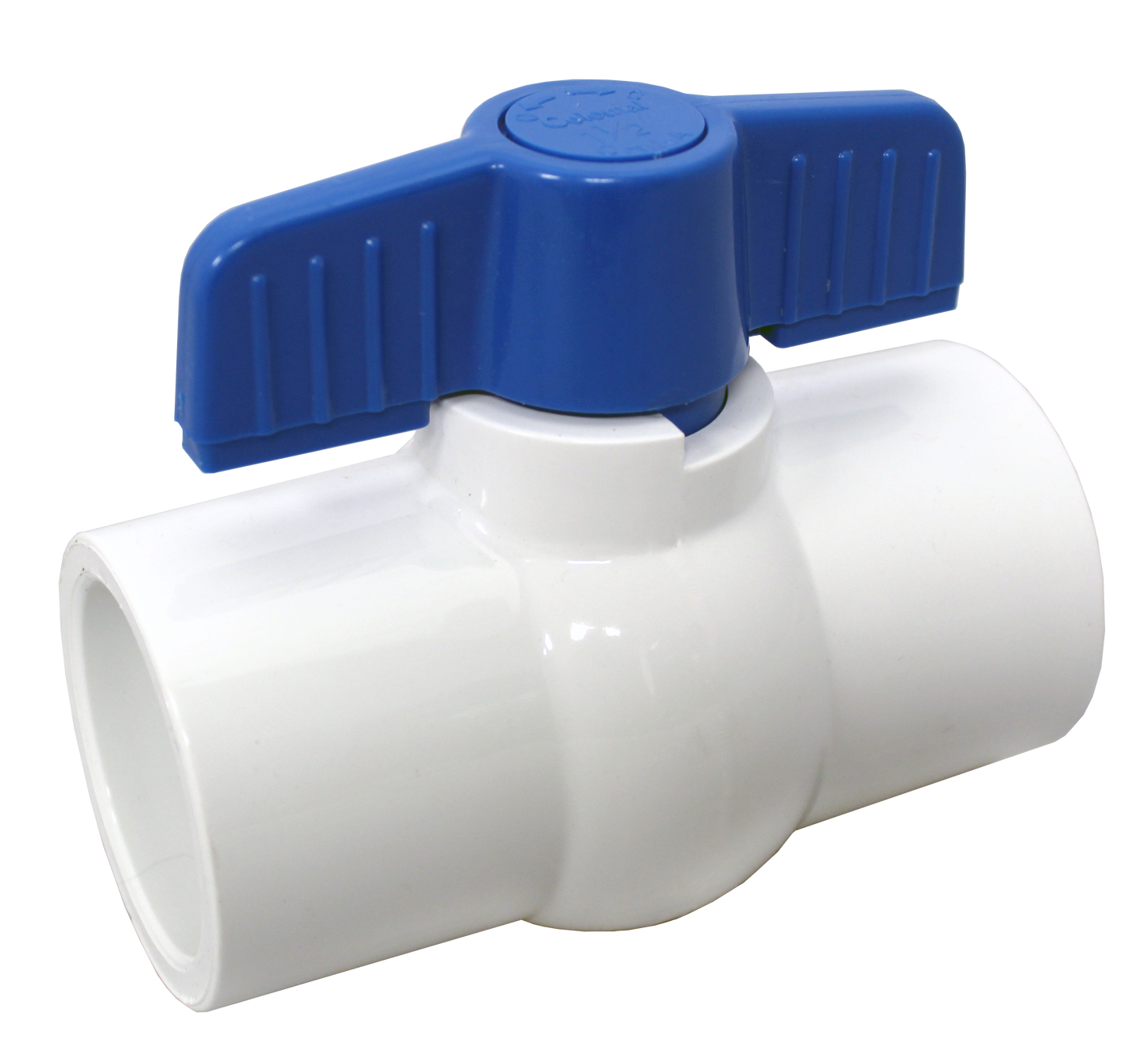 4" Schedule 80 Socket x Socket White PVC Ball Valve