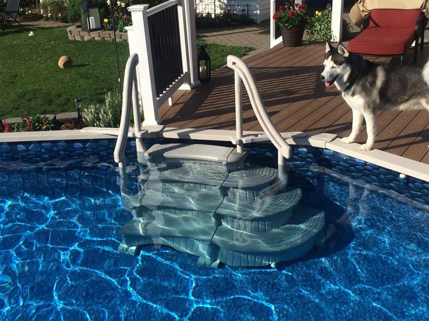 Confer Curve Base In-Pool 4 Step for A/G Pool, Beige | CCX-AG