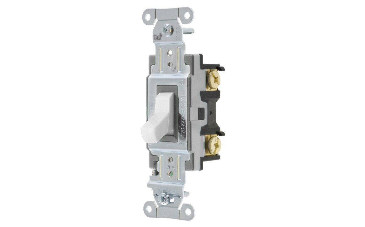 Eaton 20 Amp Single Pole Toggle Switch Comm White - CS120W