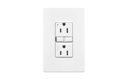 Eaton Self Test GFCI with Wallplate 15A White Slim Design - GF15W-WP