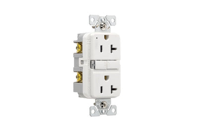 Eaton Tamper Resistant GFCI No Plate 20A White Slim Self Test - TRGF20W