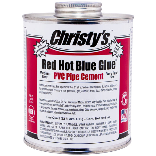Christy Cement PVC Red Hot Blue Quart | CSTRHRHBVQT