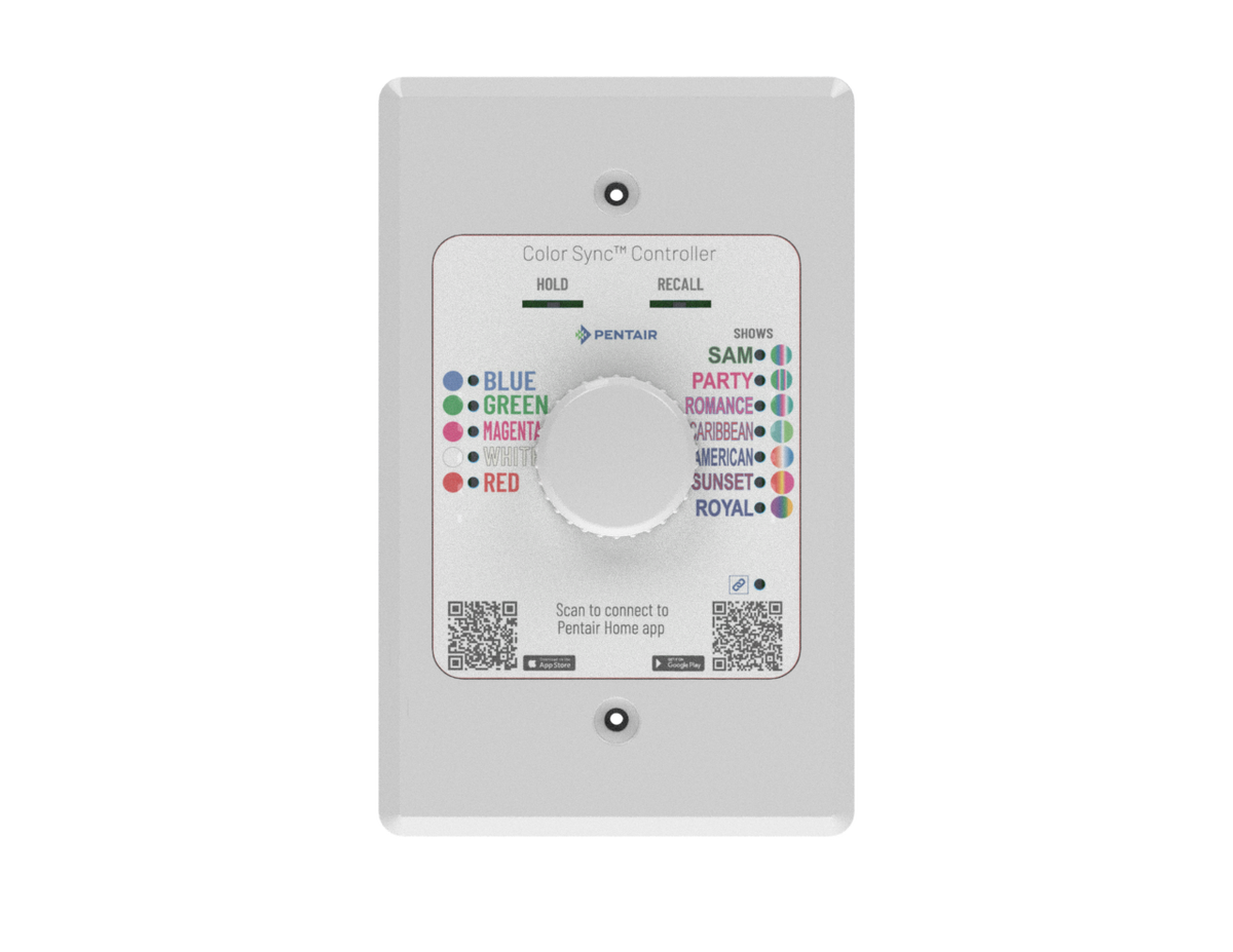 The 618031 Light Controller provides complete control of Pentair pool and spa underwater LED lights, and LED landscape lights.