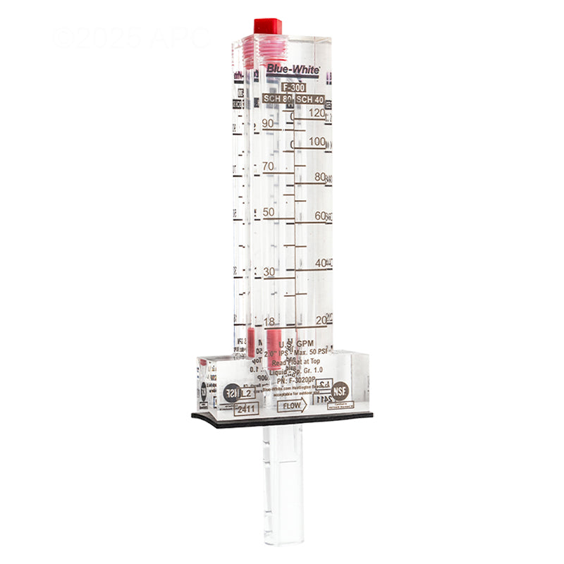 Blue-White Flow Meter, 75 psi 2"Saddle - F-30200P