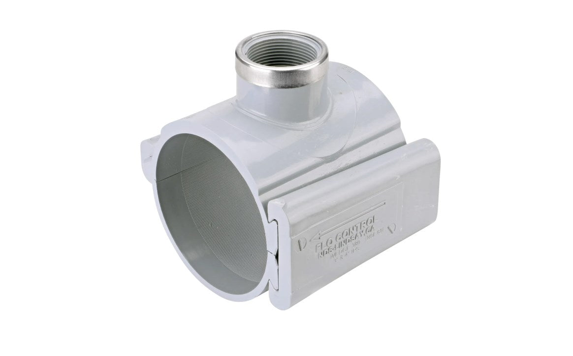 National Diversified Sales Saddle, 4" x 1-1/2"IPS FPT 5" Type II Gray PVC Rigid - 444015