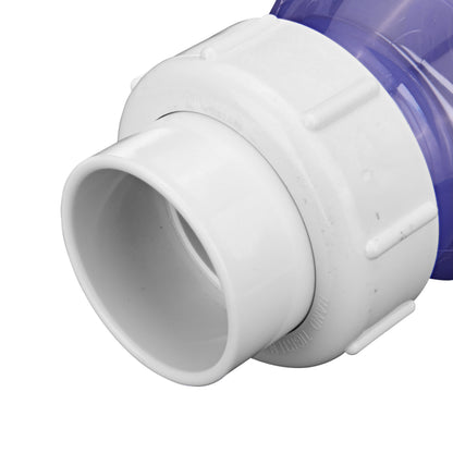 Swing Check Valve, 2" Slip Clear PVC 125 psi 1700 Series True Union Low-Profile with Flow Control
