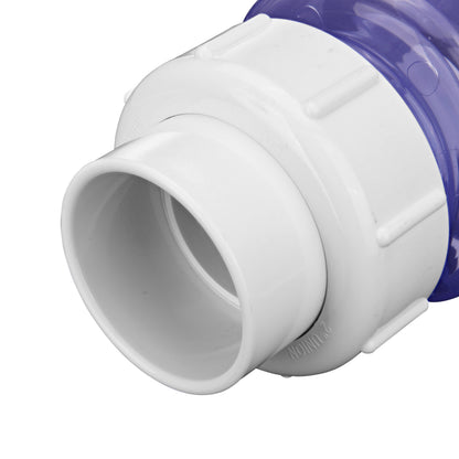 Swing Check Valve, 2" Slip Clear PVC 125 psi 1700 Series True Union Low-Profile with Flow Control