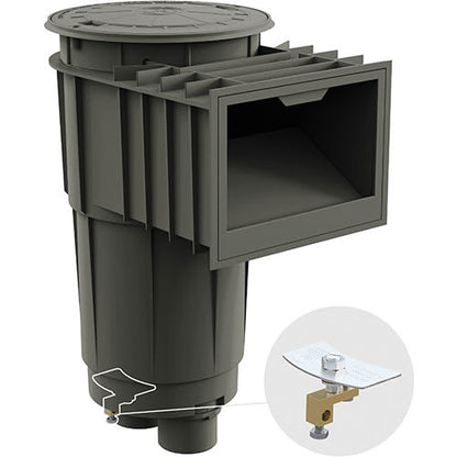 Hayward Skim Master Skimmer, 2" S x 2-1/2" SP, Round Lid, Dark Gray, Concrete | SP1072S2DGR