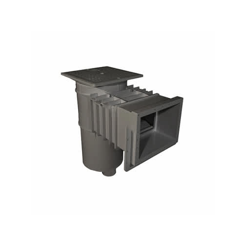 Hayward Vinyl/Fiberglass Auto-Skim Series Skimmer w/Outside Mount, 1-1/2" FPT, Square Cover, Dark Gray, Vinyl/Fiberglass | SP10841OMDGR