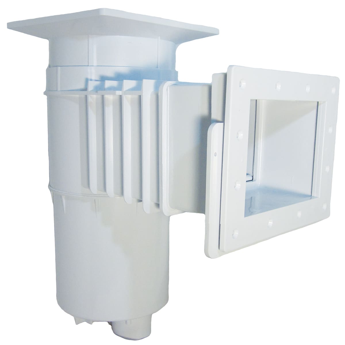 Hayward Vinyl/Fiberglass Auto-Skim Series Skimmer w/Outside Mount, 1-1/2" FPT, Square Cover, White, Vinyl/Fiberglass | SP10841OM