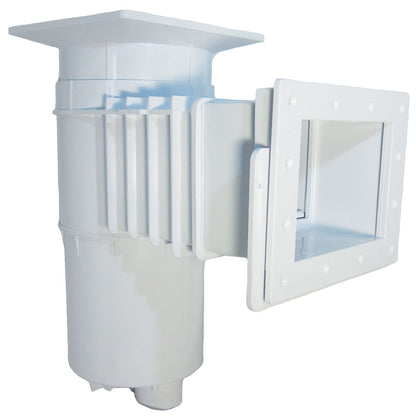 Hayward Vinyl/Fiberglass Auto-Skim Series Skimmer w/Outside Mount, 1-1/2" FPT, Square Cover, White, Vinyl/Fiberglass | SP10841OM