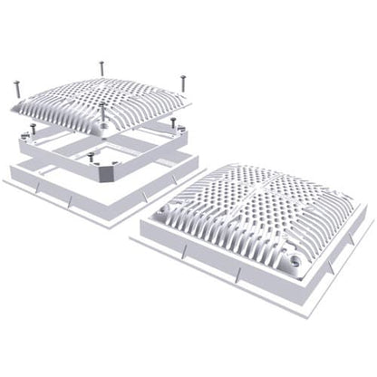 Hayward 9" Dual Pak High Flow Drain Cover and Frame, Square, White | WG1031HF2PAK2