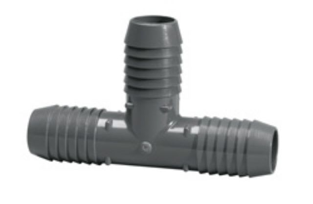 Tee, 1-1/2" Insert Gray PVC