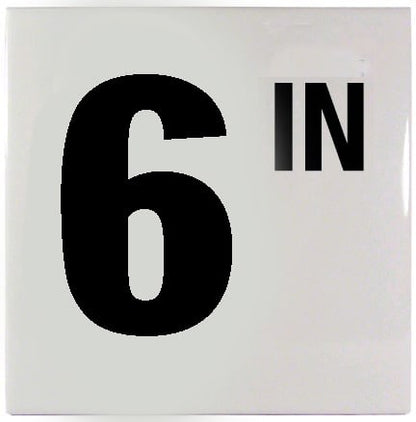 6" Sm Inlays 6 w/" Depth Marker-Ceramic Black/White Smooth 6"  | C610506