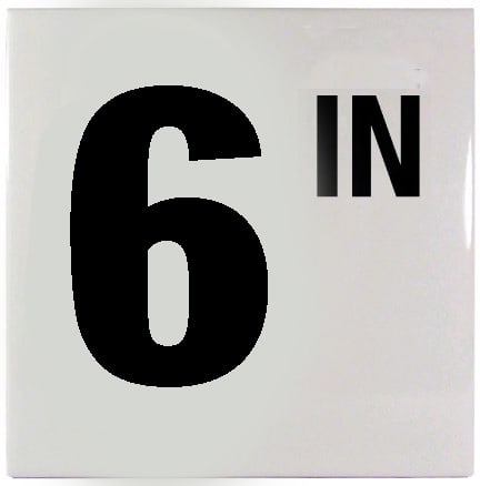 6" Sm Inlays 6 w/" Depth Marker-Ceramic Black/White Smooth 6"  | C610506