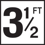 Inlays 3-1/2Ft Sr 3-1/2 W/Ft Depth Marker-Ceramic Black/White Skid Resistant 6" Depth Marker 3-1/2 Ft Skid Resistant 6" X 6" Ceramic | C620035