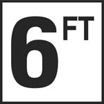 Inlays 6Ft Sr 6 W/Ft Depth Marker-Ceramic Black/White Skid Resistant 6" Depth Marker 6 Ft Skid Resistant 6In X 6In Ceramic | C620060