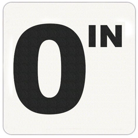 Inlays 0 w/" Depth Marker-Vinyl 6" Black/White Skid Resistant Vinyl 0" Stickon 6" X 6" 4" Letters  | V620500