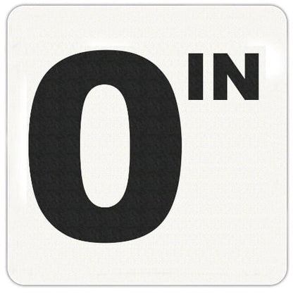 Inlays 0 w/" Depth Marker-Vinyl 6" Black/White Skid Resistant Vinyl 0" Stickon 6" X 6" 4" Letters  | V620500