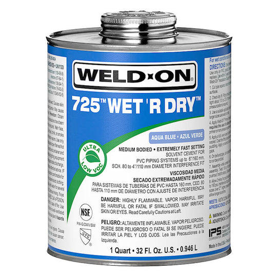 IPS PVC Cement 725 1/4 Pint 10850 Wet Or Dry | Ips725Pt12
